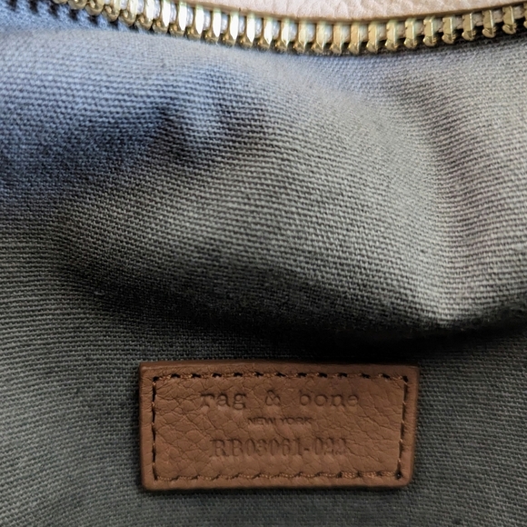 rag & bone Olympus Hobo Large Shoulder Pebbled Leather Nubuck Honey Beige NWOT - Picture 5 of 15